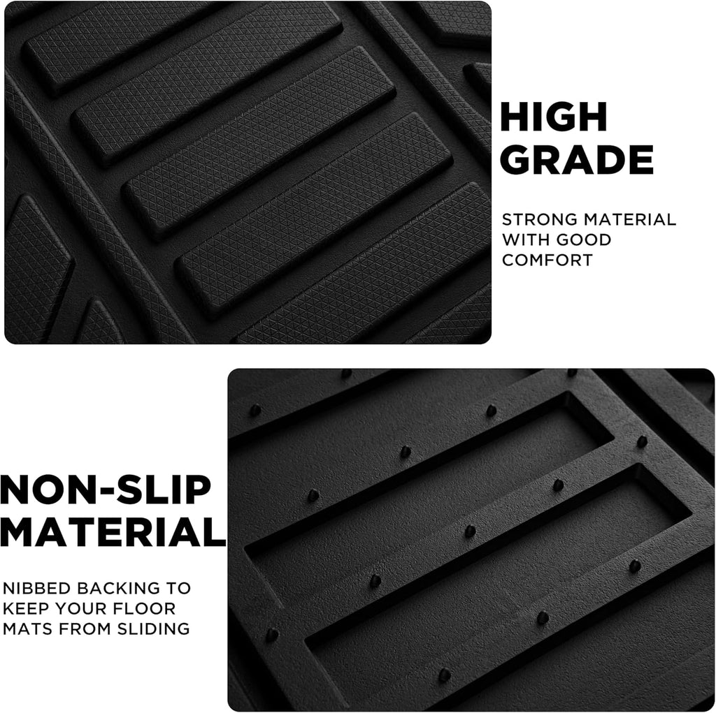 PIC AUTO Alfombras de piso de goma resistentes, juego de alfombrillas de auto de película de aluminio púrpura, alfombrillas delanteras y traseras para auto con respaldo antideslizante, protección para