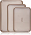 Juego de Bandejas para Hornear Baker's Secret, 3x Hojas para Galletas para Horno, Textura de Diamante Premium Flujo de Aire, Juego de 3 Bandejas para Hornear, Extra Gruesas de 0.6mm con Base de