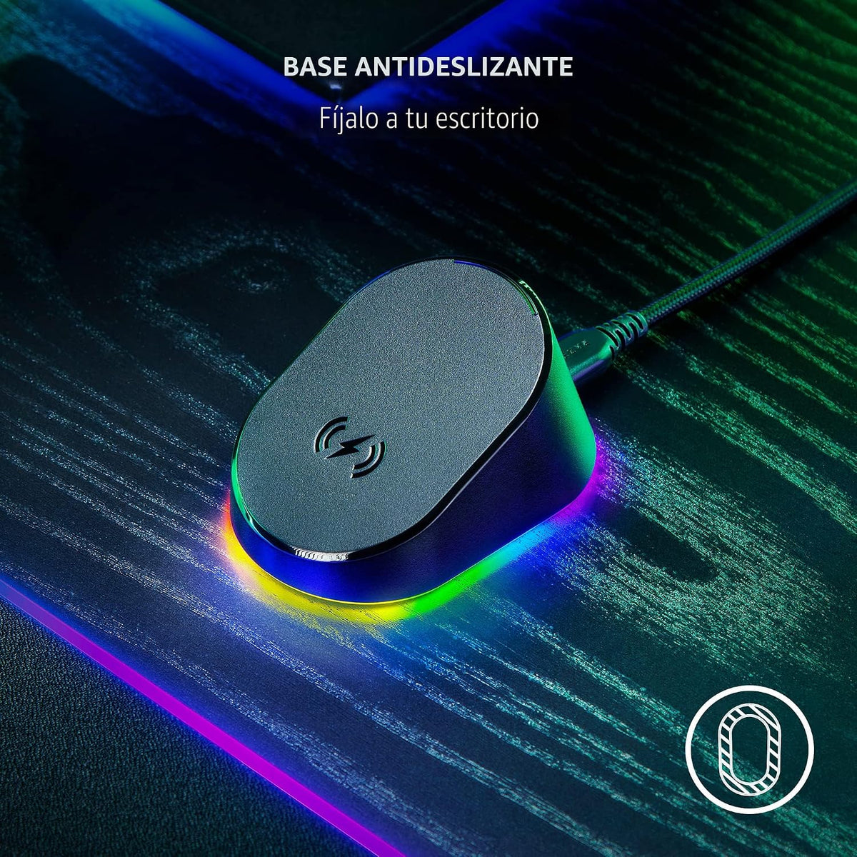 Razer Mouse Dock Pro con Puck de Carga Inalámbrica: Carga Inalámbrica Magnética - Transceptor HyperPolling 8K Hz Integrado - Base Antideslizante - Iluminación Chroma RGB - Negro Clásico