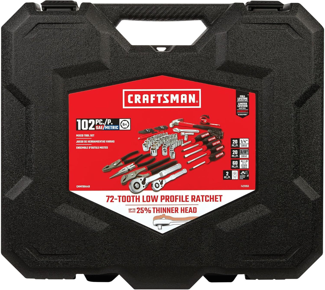 CRAFTSMAN Kit de herramientas de 102 piezas para el hogar y el auto...