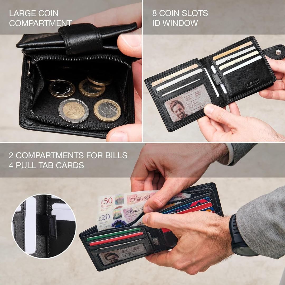 Cartera Lavalen de cuero suave para hombres \u2013 billetera genuin...