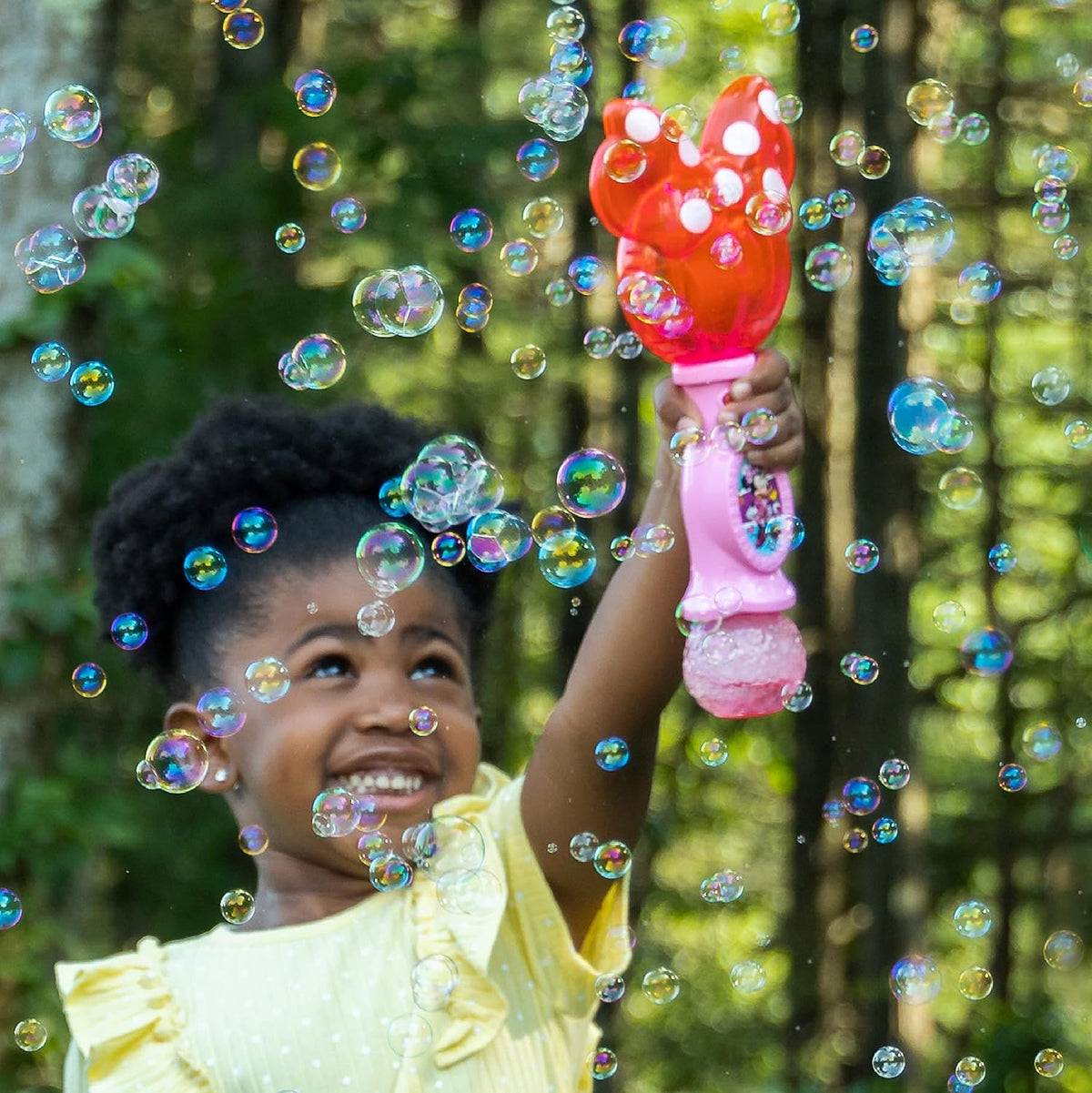 Little Kids Disney Minnie Mouse Light y Sound Musical Bubble Wand, Includes Bubble Solution, Multi (2051)