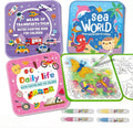 Libros mágicos para colorear al agua, paquete de 4 libros de pintura al