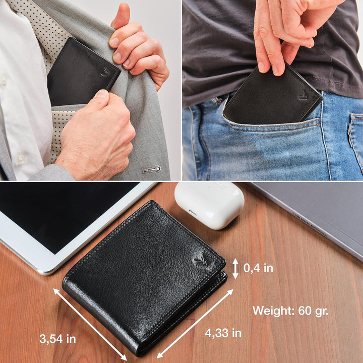 Lavalen Billeteras de cuero suave para hombres - Bloqueo RFID - Ele...