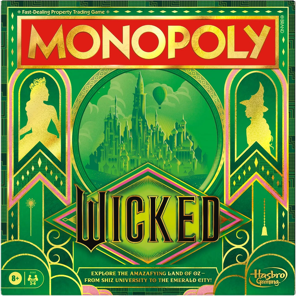 Monopoly Wicked Edition - Juego de mesa | Inspirado en la película | A partir de 8 años | 2 a 6 jugadores | 30 minutos | Juegos familiares para niños, adolescentes y adultos