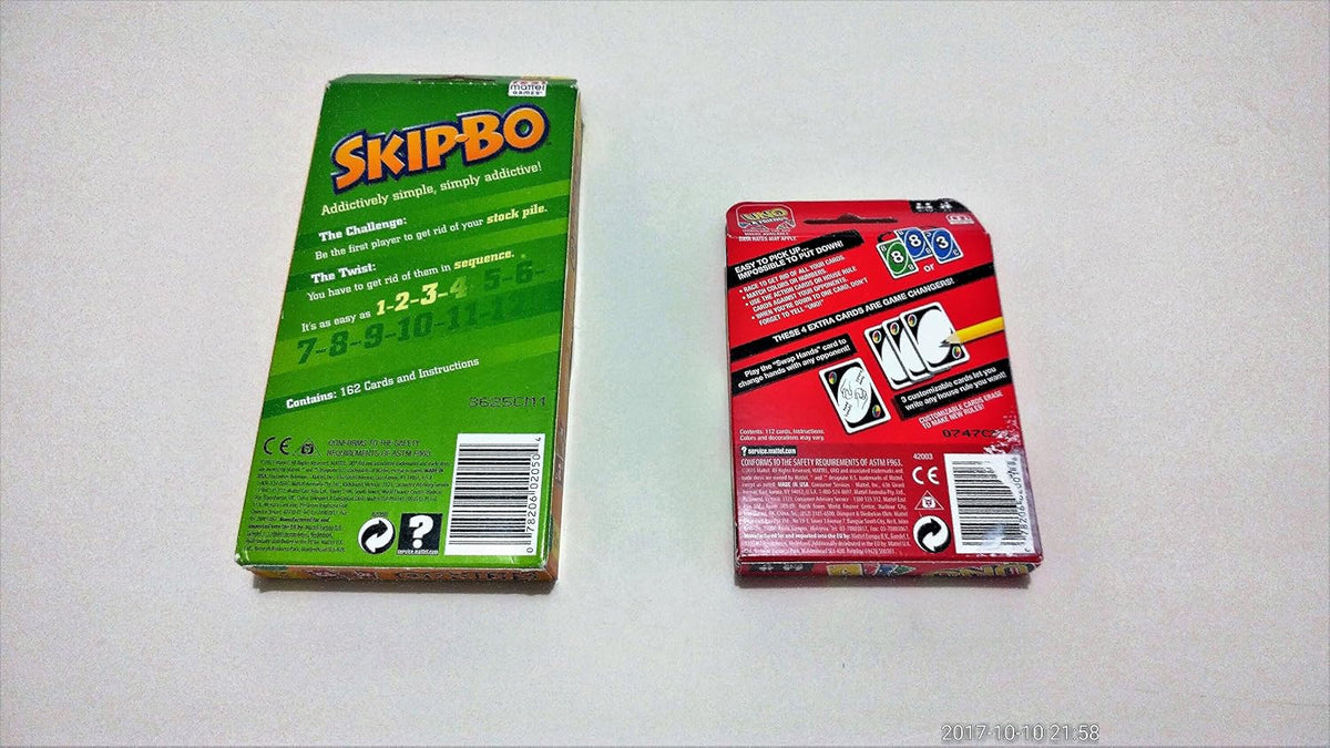 Bjdesign Bjdesign Skip Bo - Juego de cartas incluido con Uno