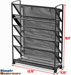 Simple Houseware Organizador de documentos y cartas para montar en pared, de 6 niveles, negro