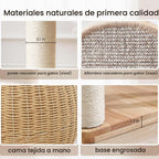 Árbol de gato moderno, torre para gatos con poste rascador, nidos y cestas de calabaza tejidas a mano, manta de sisal