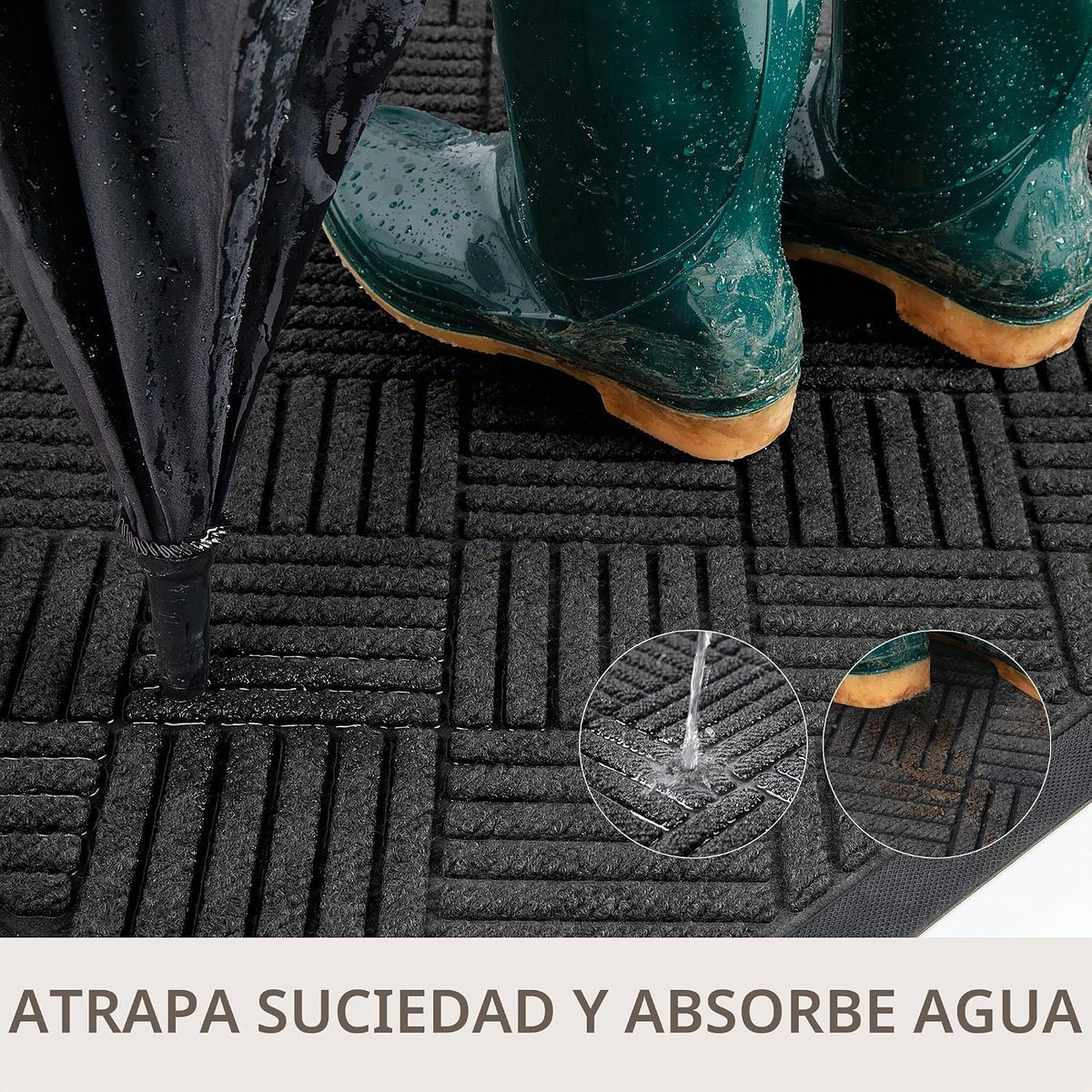 Amyracel Tapete para puerta delantera, 3 x 6 pies, resistente e impermeable