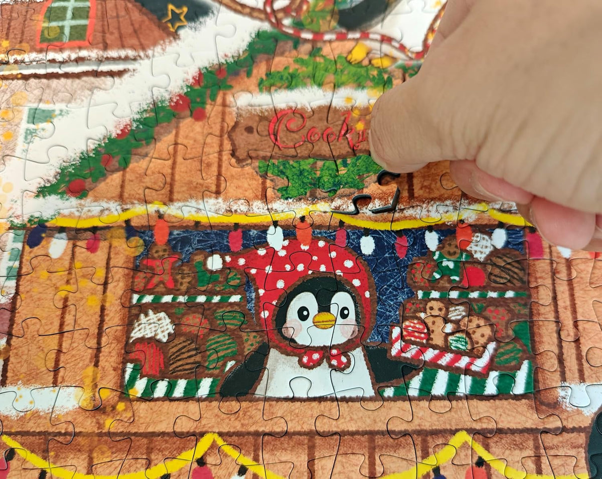 Rompecabezas de Navidad para adultos, 520 piezas, pingüino y oso polar