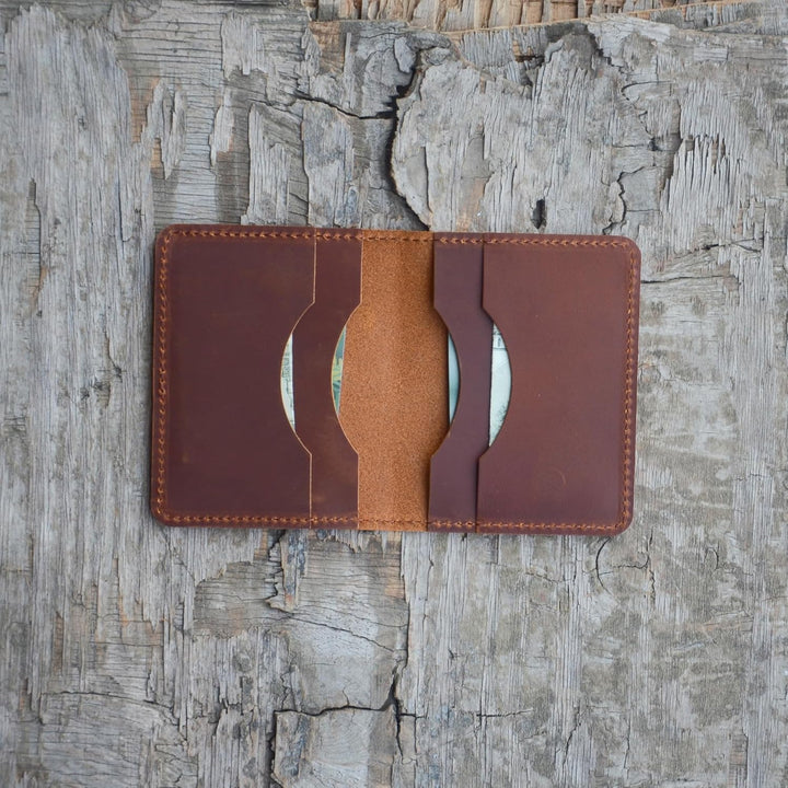JJNUSA Billetera de cuero minimalista hecha a mano para hombres env...