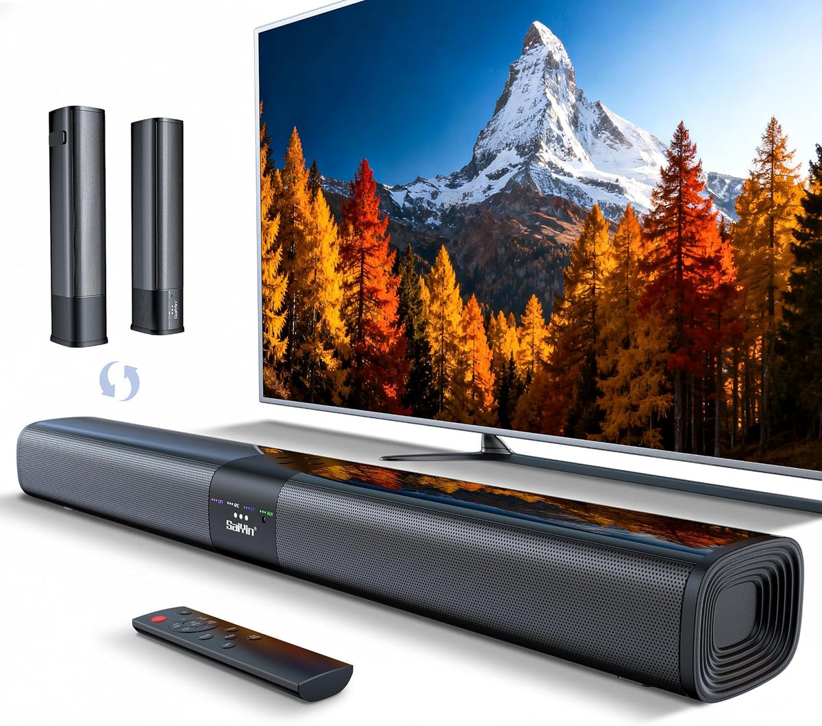 Saiyin Barra de sonido de 24", sistema de barra de sonido envolvente de