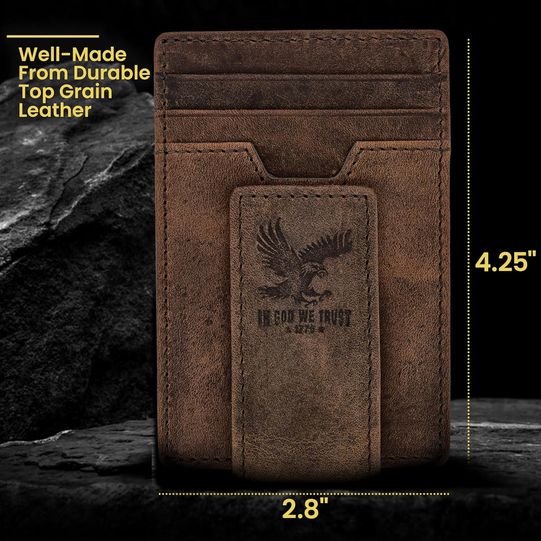 BULL GUARD Cartera magnética para hombre con clip para dinero, hech...