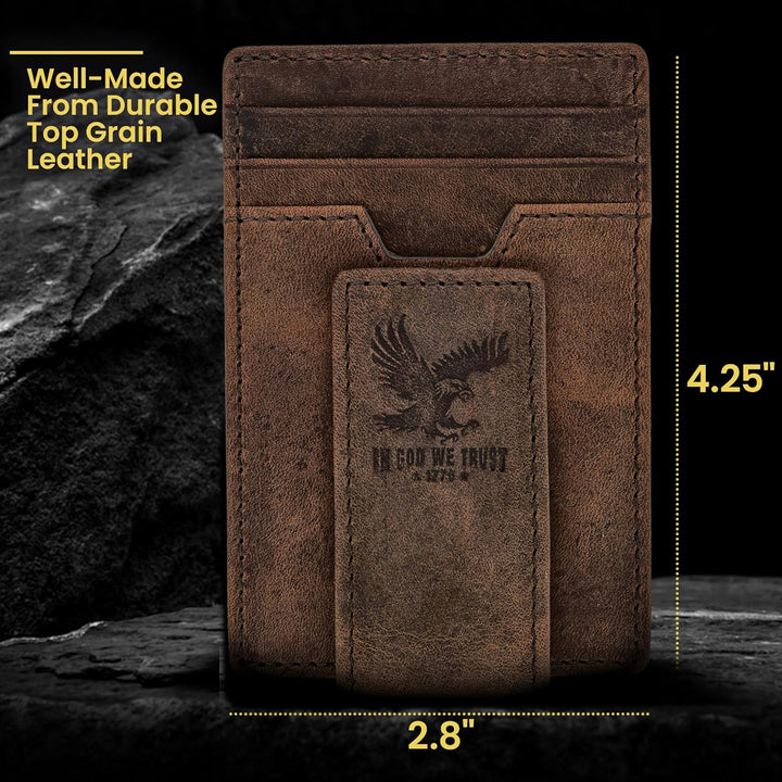 BULL GUARD Cartera magnética para hombre con clip para dinero, hech...