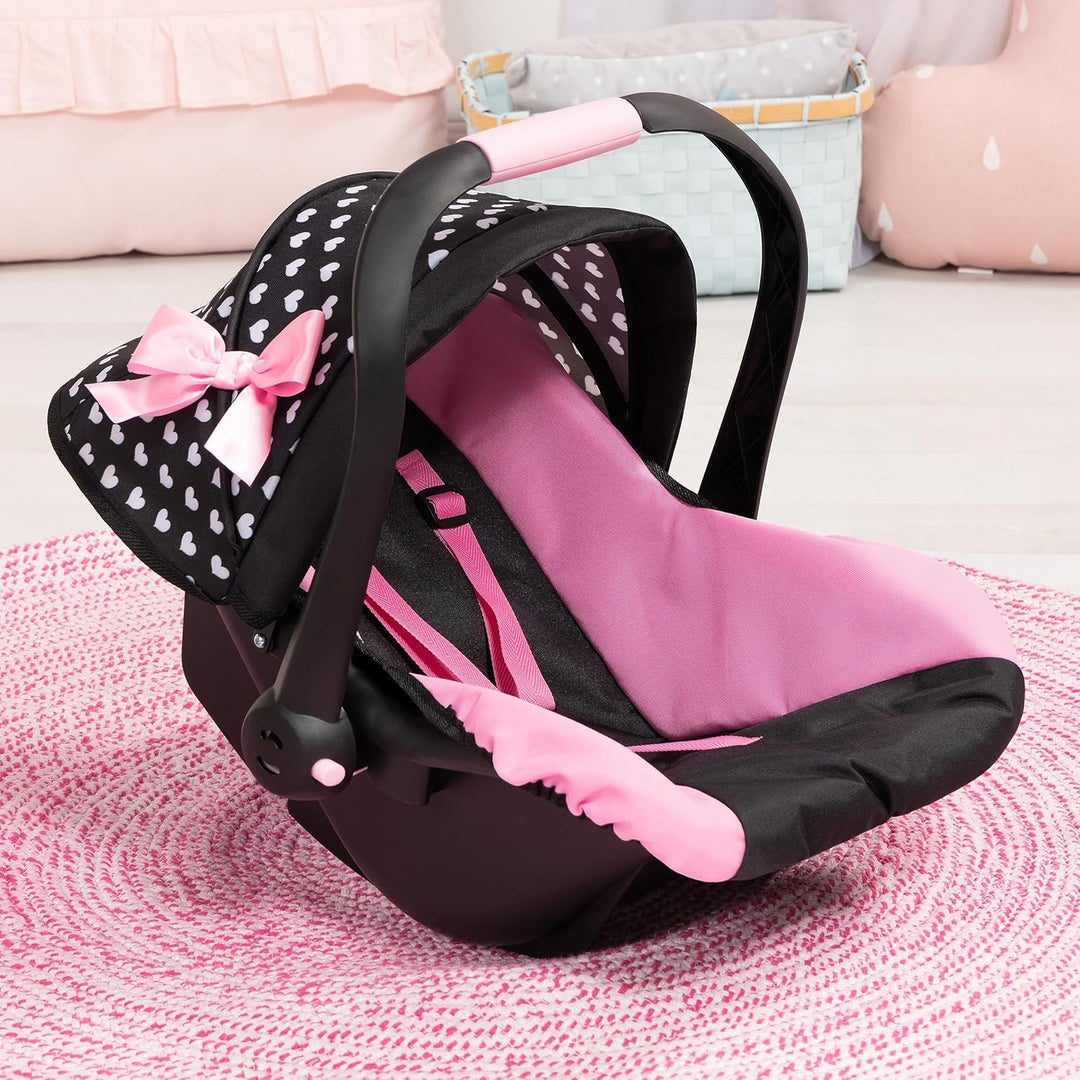 Bayer Design Muñecas: Asiento de Coche Deluxe: Corazones Negro &amp...