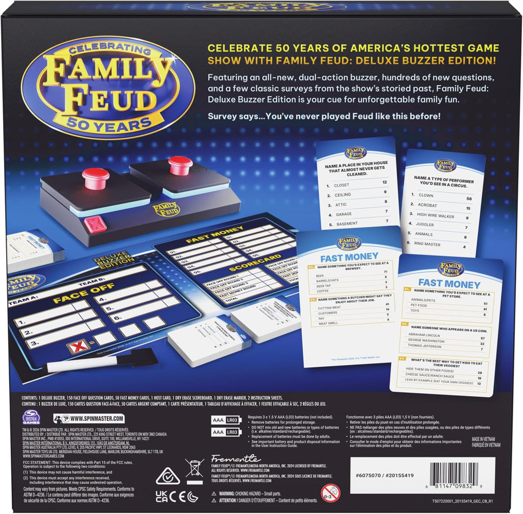 Spin Master Games Family Feud: Deluxe Buzzer Edition Board Game