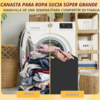 Cesta de lavandería de 3 secciones de 195 litros, cesta grande para la ropa sucia con 3 bolsas interiores, cesta organizadora plegable para lavandería, dormitorio, cesta clasificadora de lavandería, 3 compartimentos