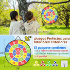 LINAYE Juego combinado de juegos de carnaval, actividades al aire libre, césped, patio, reunión familiar, festival de otoño, bolas de tolva, tablero de dardos para niños, lanzamiento de anillo, huevo y cuchara para fiesta de cumpleaños de niños