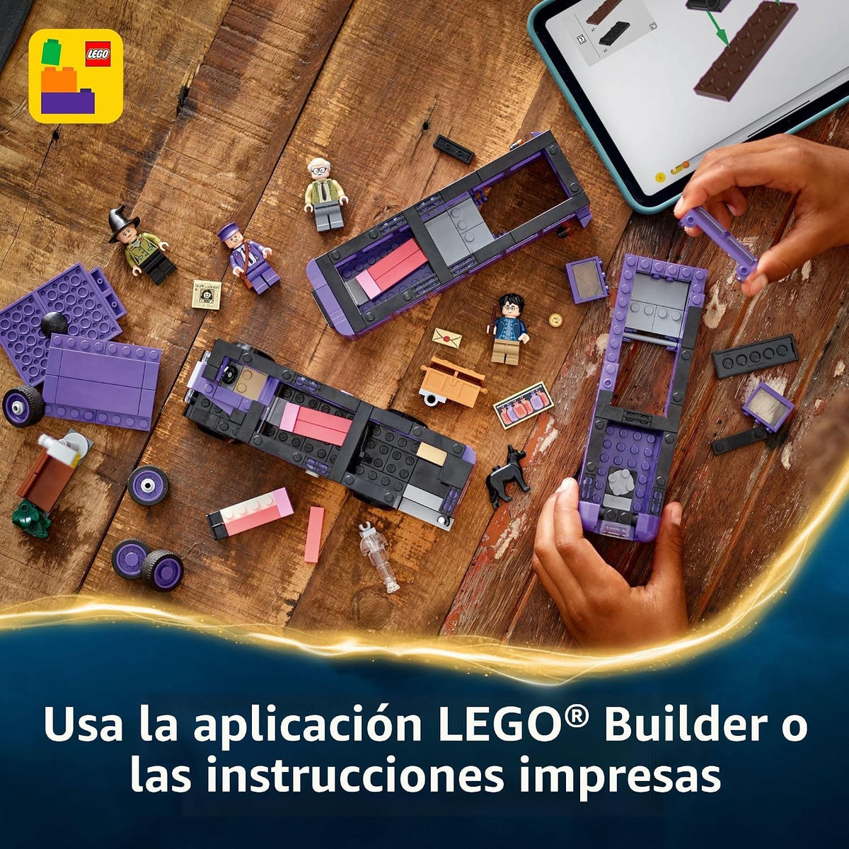 Lámpara LEGO Harry Potter Knight Bus Adventure - Juguete de construcción para niños, niños y niñas, a partir de 8 años - Autobús icónico de Harry Potter y el prisionero de Azkaban - con 5 minifiguras - Idea
