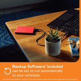 WD 2TB My Passport, Disco duro externo portátil, rojo, software de...
