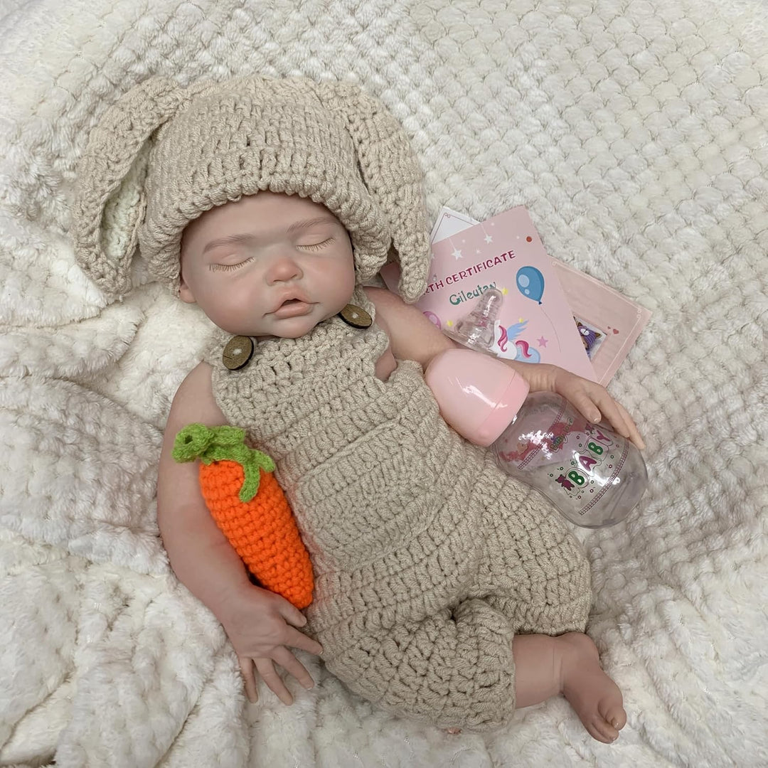 Gileutay Muñeca Bebé de Silicona Completa de 17 Pulgadas Niña Reali...
