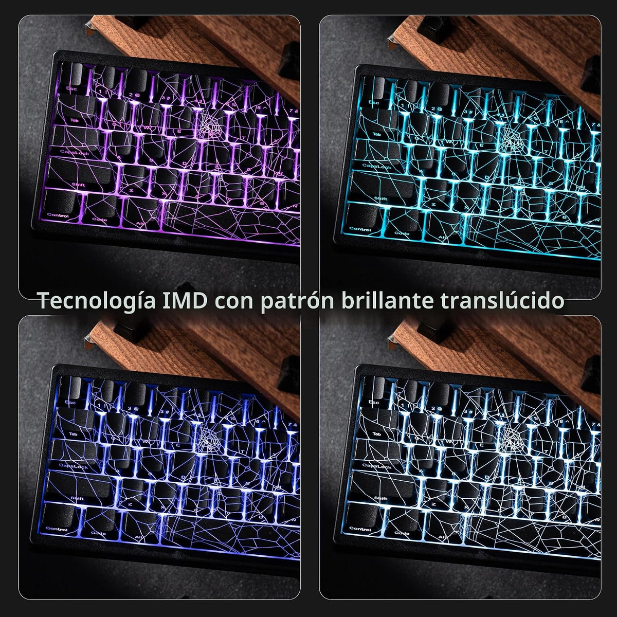 HITIME XVX M67 - Teclado inalámbrico al 60% por ciento, QMK\/VIA Bl...