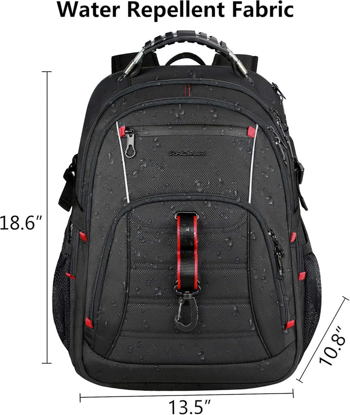 KROSER Mochila de Viaje para Laptop de 17.3-18.4 Pulgadas Mochila p...