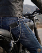 Cartera de cadena de cuero de grano completo: billetera bible para hombre