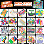 Suministros de artes y manualidades para niños, más de 1600 piezas de kits de manualidades para niños, proyecto de manualidades escolares de bricolaje para niños de 4, 5, 6, 7, 8 a 12 años, regalos de Navidad para niñas y niños, manualidades para niñas de