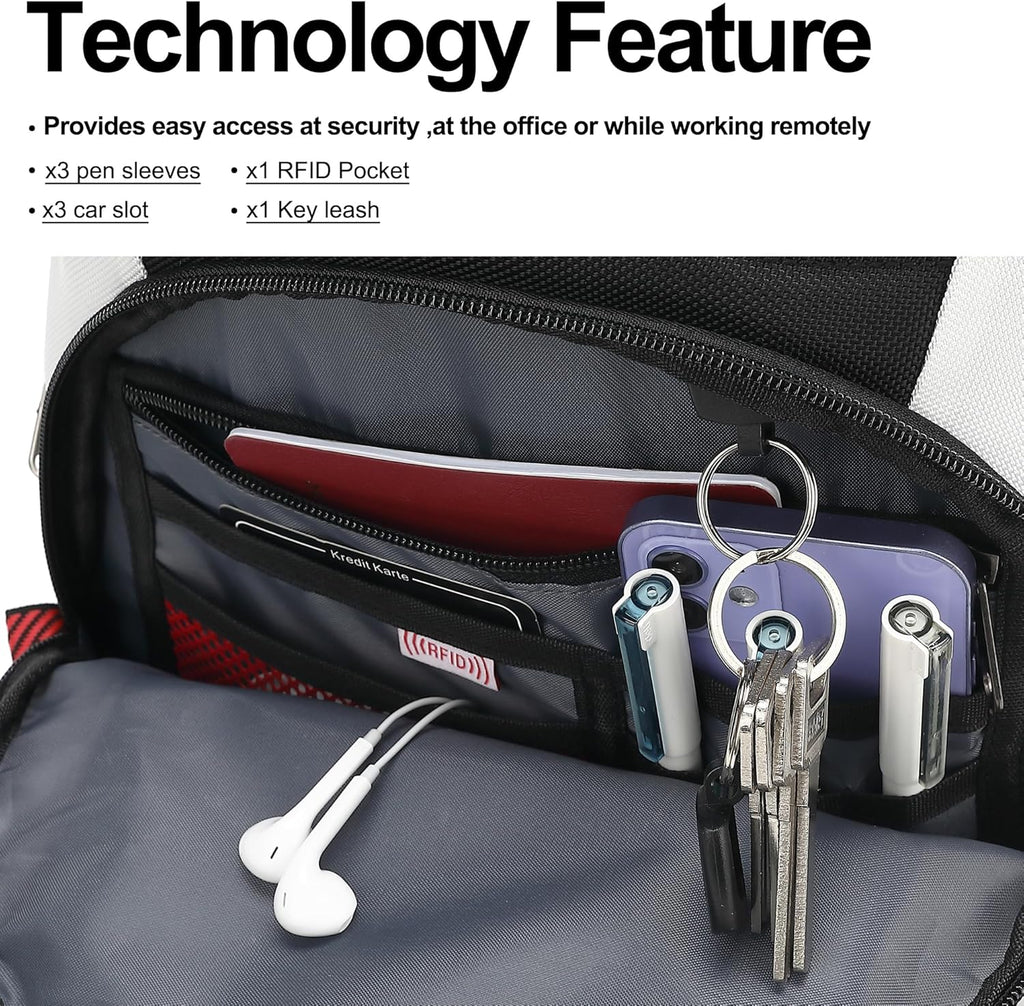 Mochila para laptop Boavan para hombre (Negro, 15.6 pulgadas), Negr...