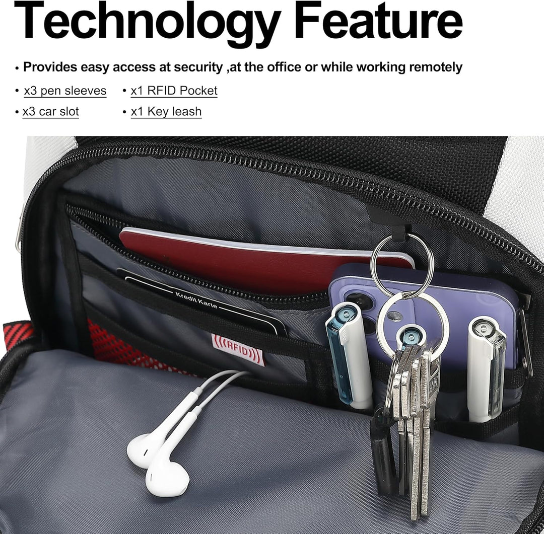 Mochila para laptop Boavan para hombre (Negro, 15.6 pulgadas), Negr...
