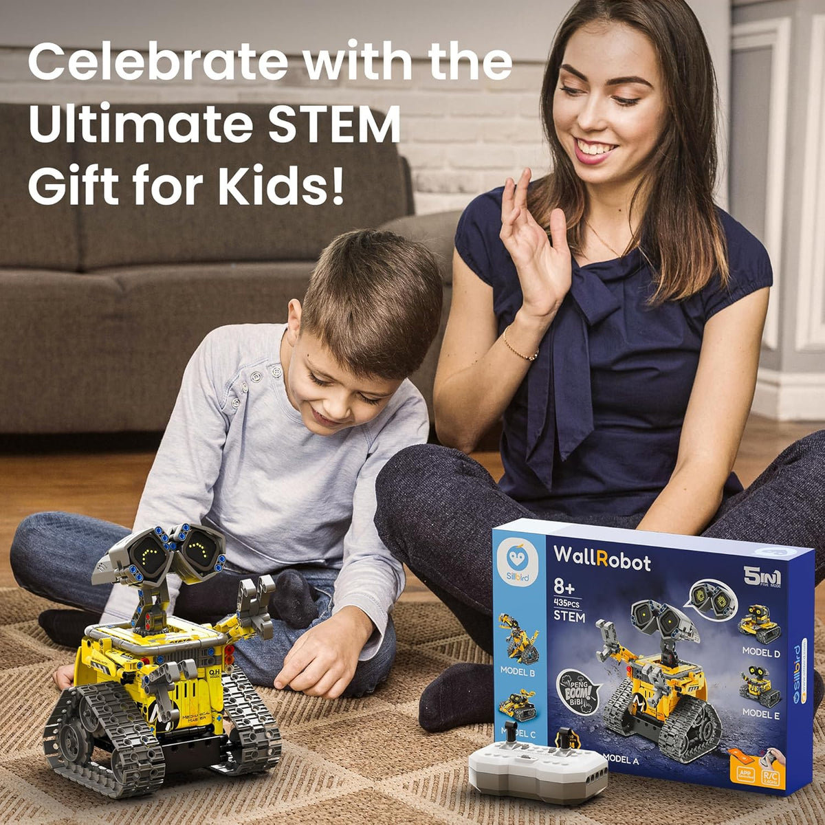 Sillbird Kit de construcción de robot con control remoto, regalo STEM para