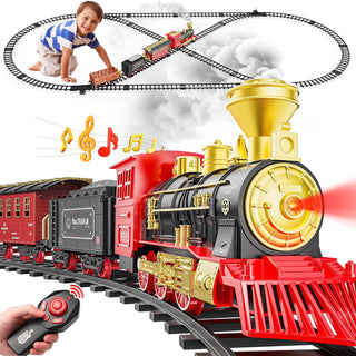 Hot Bee Juego de tren, juguetes de tren de control remoto con vías...