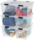 IRIS USA, Inc. IRIS USA TB-56D STACK & PULT Storage Box, 53 qt, claro, 6 cuenta