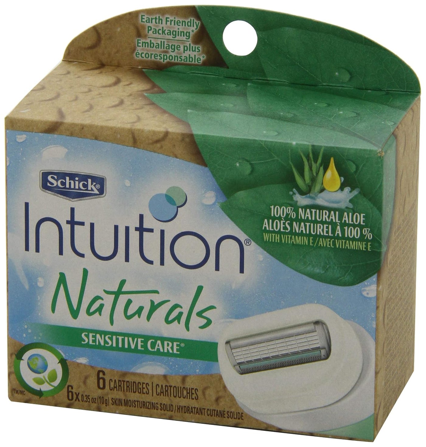 INTUITION Schick - Recambio de cuchillas de afeitar para piel sensi...