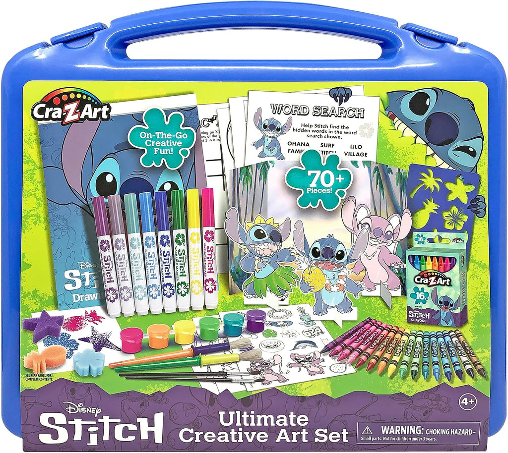 Disney Stitch Estuche de Actividades Creativas Definitivo para Niños, más de 70 Piezas para Diversión Creativa con el Favorito Stitch, Regalo para Niños y Niñas