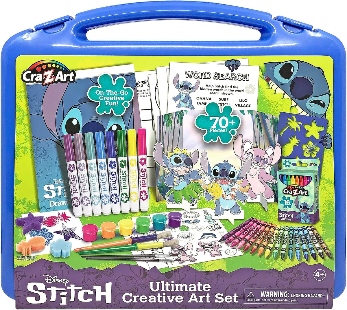 Disney Stitch Estuche de Actividades Creativas Definitivo para Niños, más de 70 Piezas para Diversión Creativa con el Favorito Stitch, Regalo para Niños y Niñas