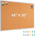 Maxtek Tablero de corcho de 48 x 36 pulgadas, tablero de anuncios grande