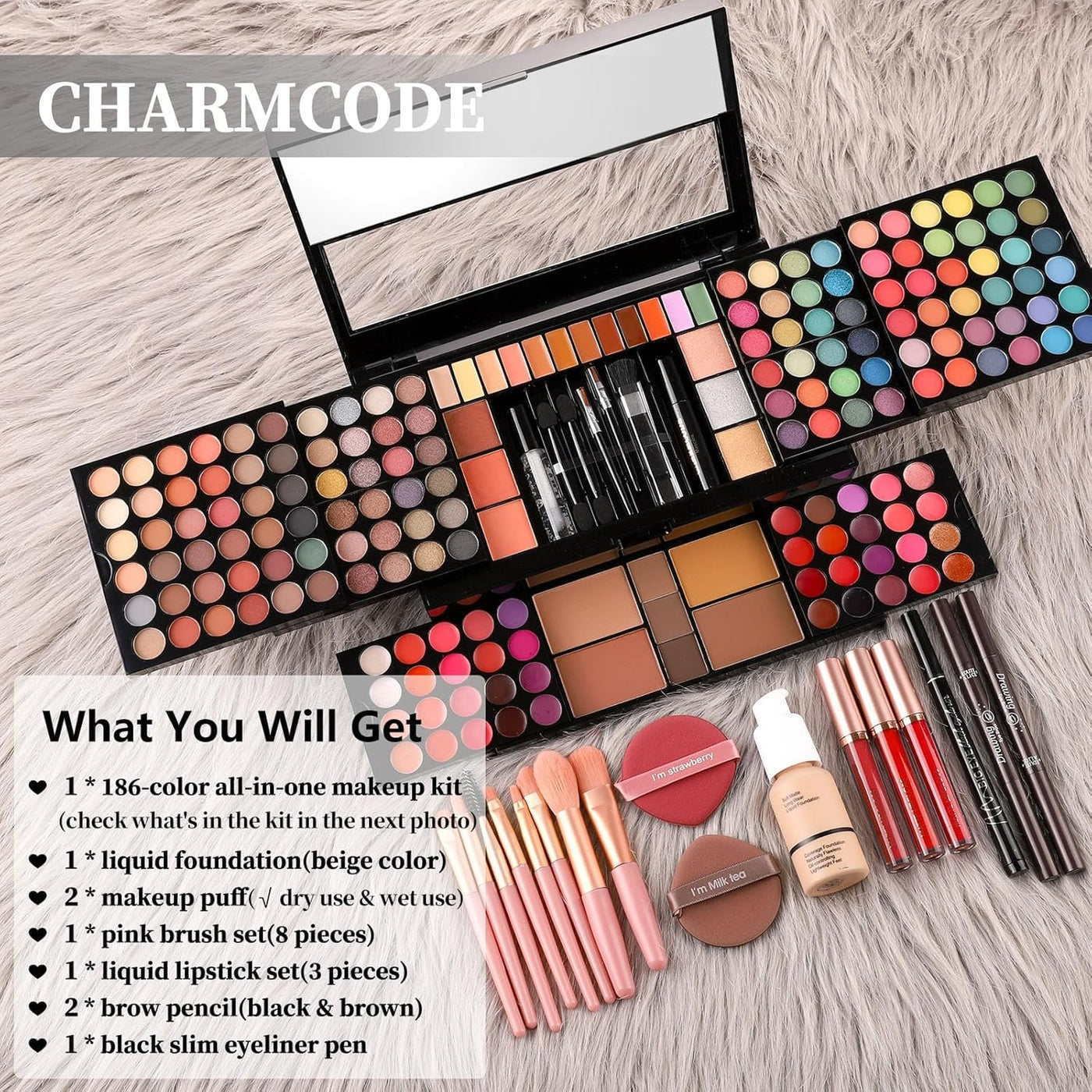 Kit de maquillaje profesional grande para adolescentes, niñas y muj...