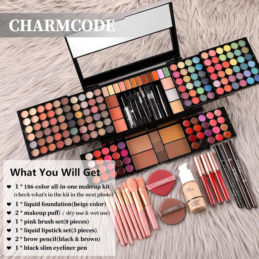 Kit de maquillaje profesional grande para adolescentes, niñas y muj...