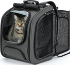 Pecute Cat Backpack Carrier, Cat Bubble, 12.6" L x 10.2" W x 16.5" H, Gray