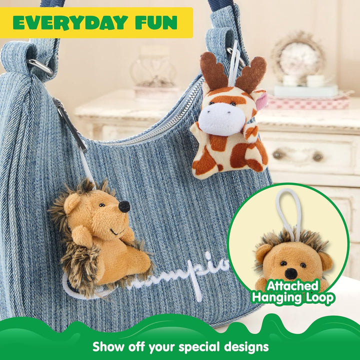 JOYIN 24 piezas de mini juguetes de peluche de animales de safari (...