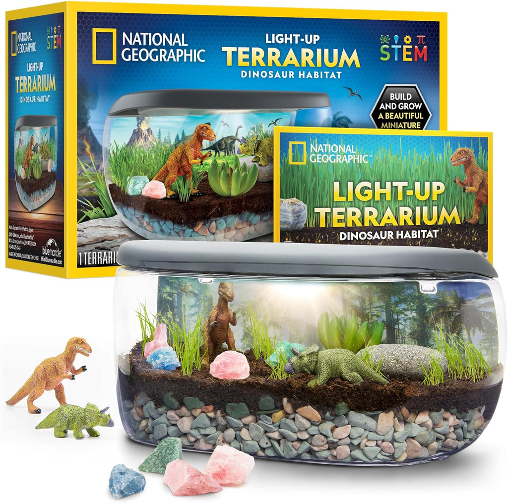 National Geographic Light-Up Dinosaur Terrarium Kit para Kids Ages 6+