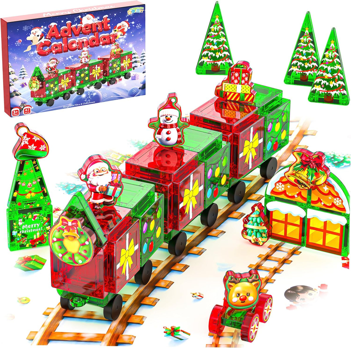 Calendario de Adviento de azulejos magnéticos 2026, regalos de cuenta