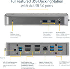 StarTech Hybrid USB-A y USB-C Dual 4K Dock, DP, HDMI, 6 puertos USB 5Gbps