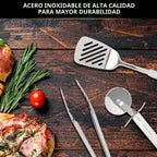 Home Hero Juego de utensilios de cocina de acero inoxidable de 54 piezas, utensilios de cocina antiadherentes resistentes al calor de silicona y acero inoxidable, herramientas completas con cuchara
