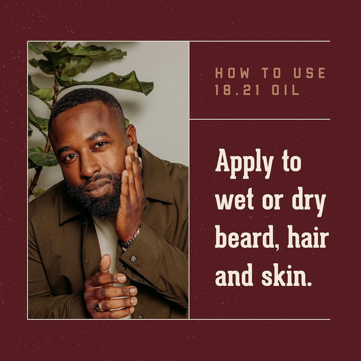 18.21 Man Made Aceite para cabello, piel y barba para hombres, 4 ar...