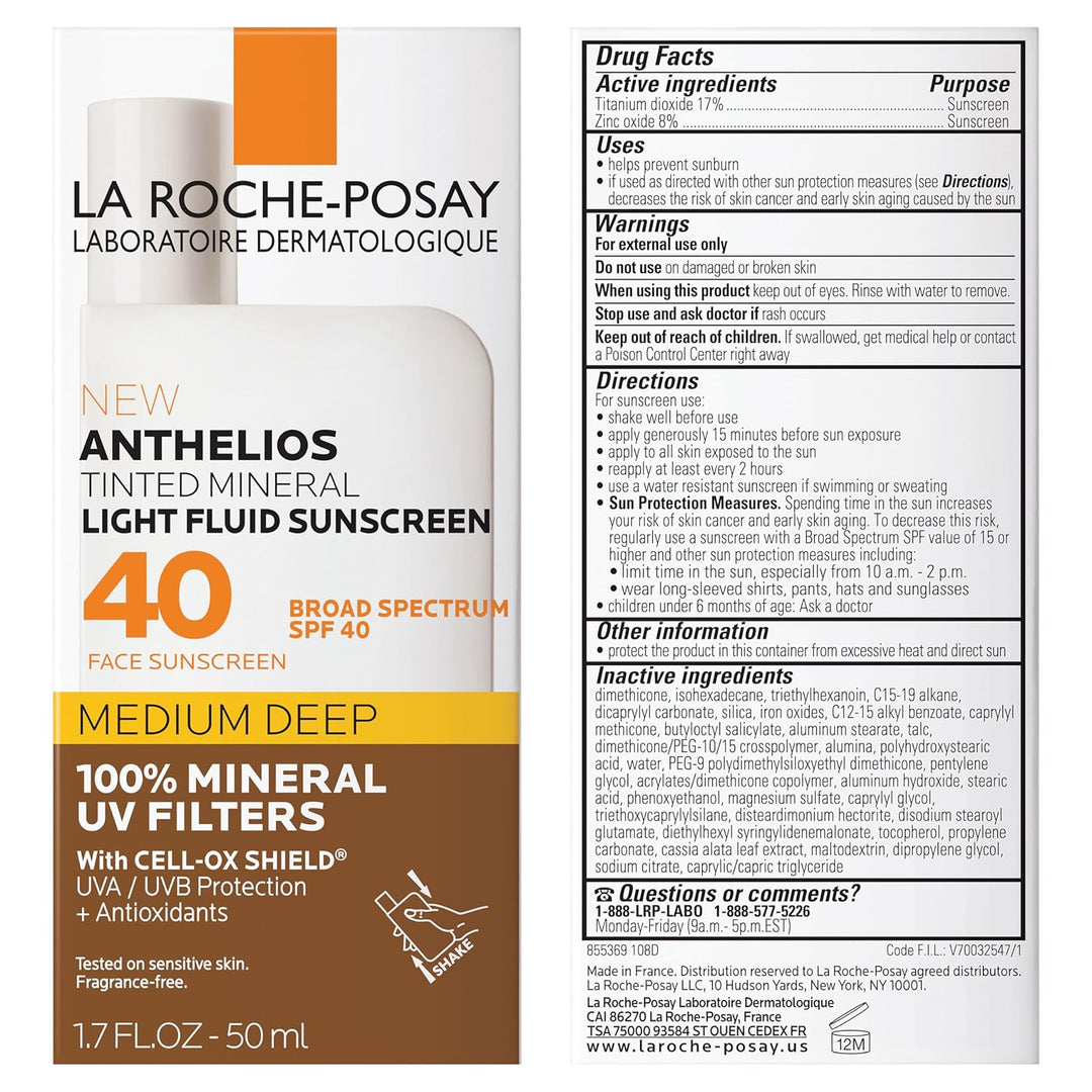 La Roche-Posay Anthelios Sunscreen SPF 40, Ultra-Light Fluid Broad...