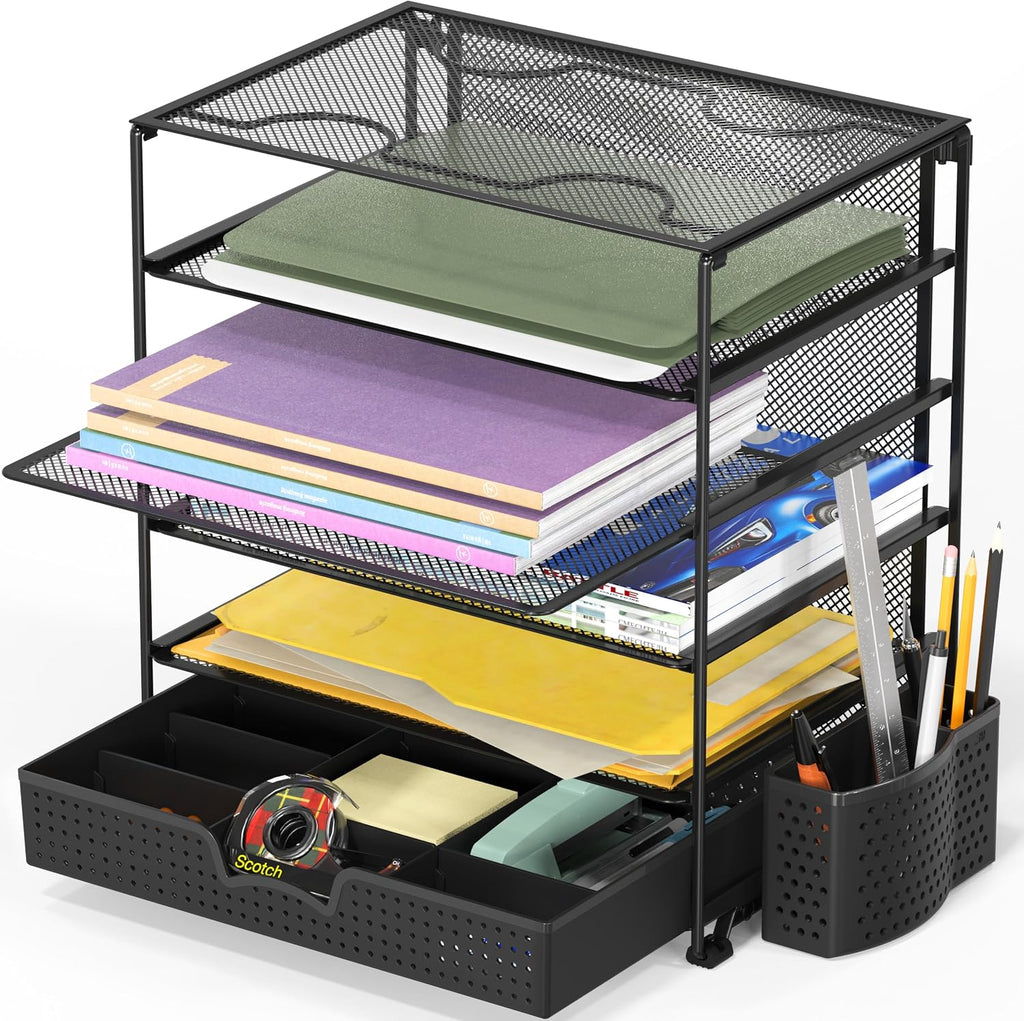 Simple Houseware Organizador de archivos de escritorio de 5 niveles con