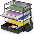 Simple Houseware Organizador de archivos de escritorio de 5 niveles con